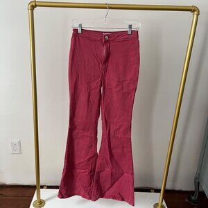 FOREVER 21 Pink High-Rise Flare Corduroy Jeans - Size 29